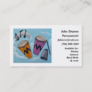 Business Card: Musician, Drummer, Percussionist Card