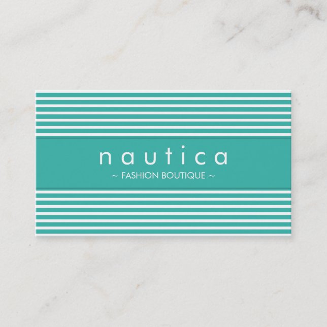 BUSINESS CARD :: nautical striped 2 (Front)