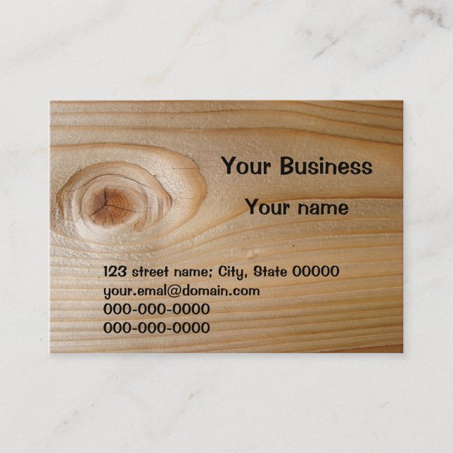 Business Card on Unfinished Wood (Front)