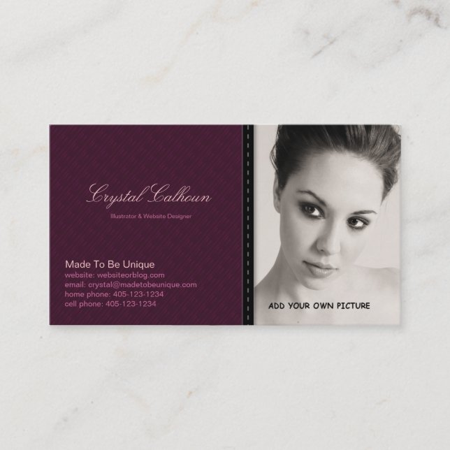 Business Card PHOTO Template - Clean Professional (Front)