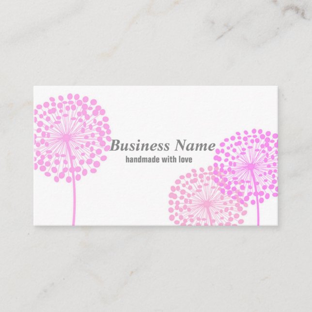 business card - pink dandelion (Front)