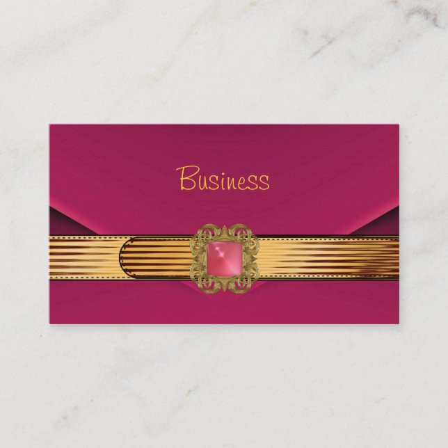 Business Card Pink Velvet Gold Clutch Purse (Front)