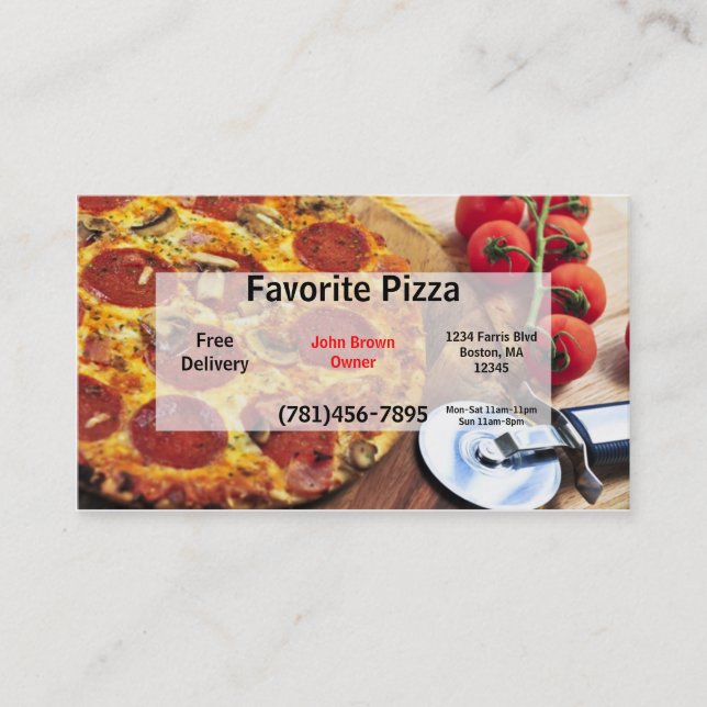 Business Card Pizza Restaurant (Front)