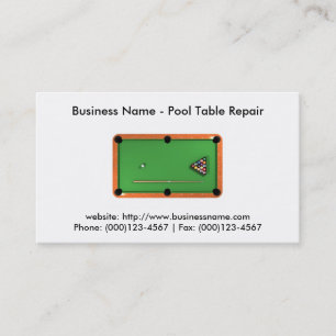 Business Card: Pool Table Repair Card