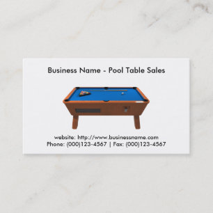 Business Card: Pool Table Sales Business Card