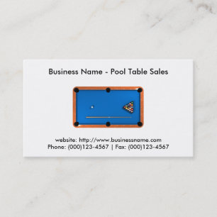 Business Card: Pool Table Sales Card