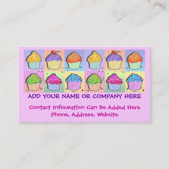 Business Card - Pop Art Cupcakes (Front)