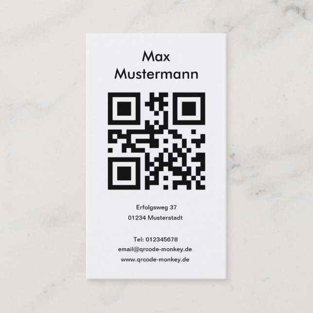 Business card, portrait format (customizable) card (Front)