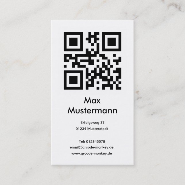 Business card, portrait format (customizable) card (Front)