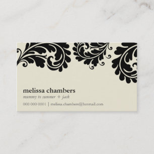 BUSINESS CARD pretty bold flourish cream black