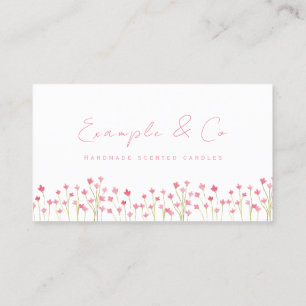 Business Card, Pretty Pink Flower stems  Card
