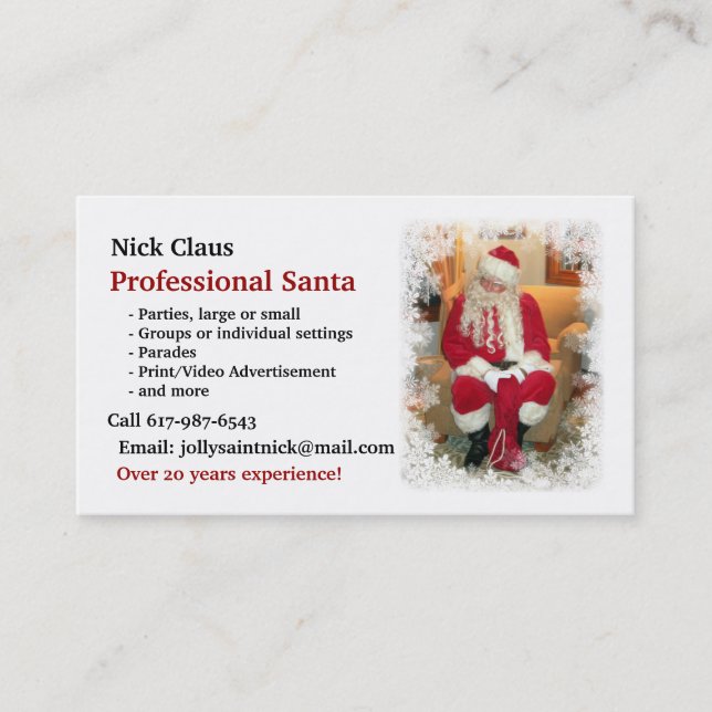 Business Card: Professional Santa Card (Front)