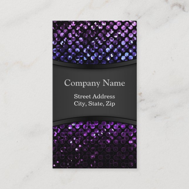 Business Card Purple Crystal Bling Strass (Front)