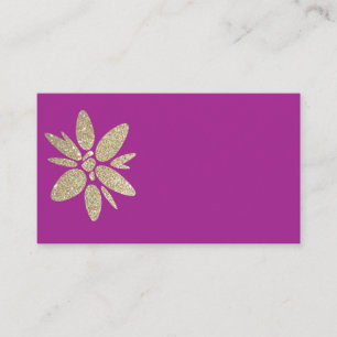 Business Card Purple RSVP with gold sparkle