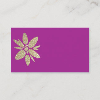 Business Card Purple RSVP with gold sparkle