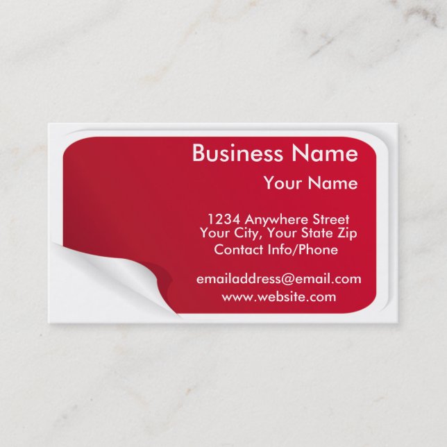 Business Card Red Sticker (Front)