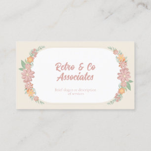 Business Card, Retro Pastel Flowers, no logo Card