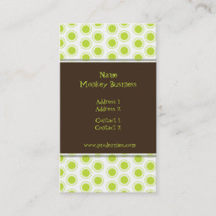 Business Card ~ Retro stars, olive green