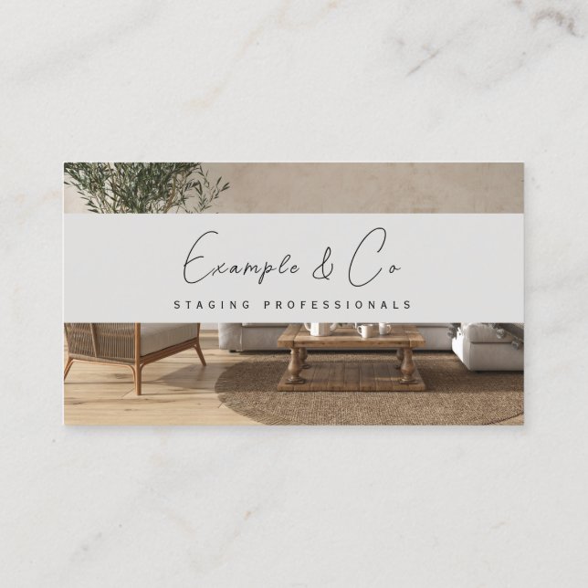 Business Card, Rustic Interior Staging  Card (Back)