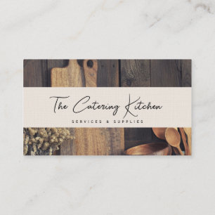 Business Card, rustic kitchen timber look Card