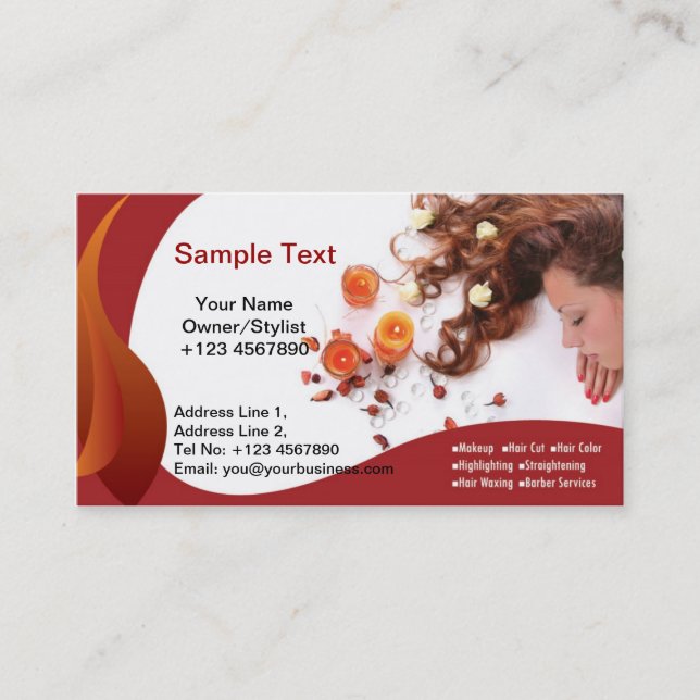 Business Card Salon Orange (Front)