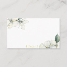Business Card, scripture, dogwood, floral