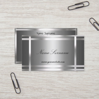 Business Card Silver Abstract