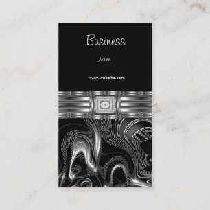 Business Card Silver Abstract Black Diamond Jewel