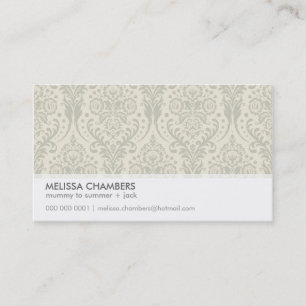 BUSINESS CARD simple modern damask