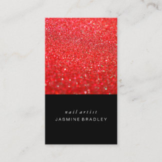 Business Card - Simplistic Glitter Red