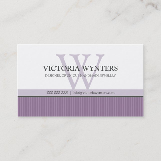 BUSINESS CARD smart modern monogram (Front)