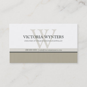 BUSINESS CARD smart modern monogram pale brown