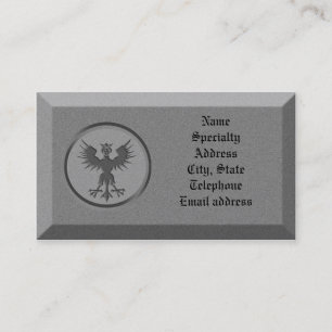 Business card Stone with mythological symbol
