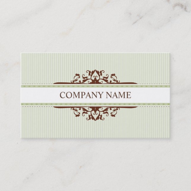 BUSINESS CARD stylish divine vintage green brown (Front)
