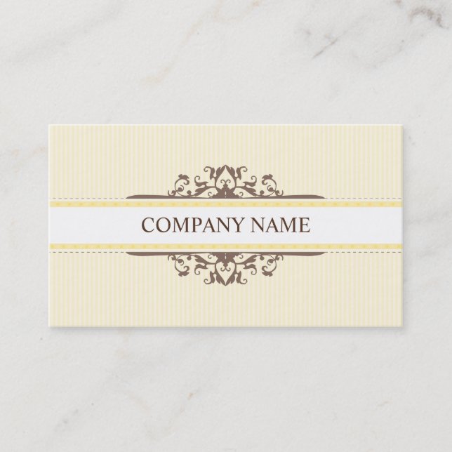 BUSINESS CARD stylish divine vintage mocha yellow (Front)