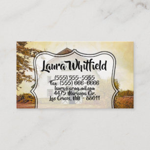 Business Card Sunset Barn Country Rustic Field Hay