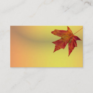 business card template autumn maple leaf