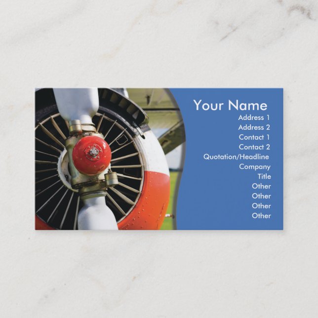 business card template aviation (Front)