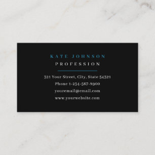 Business Card Template Black & Blue Minimalist