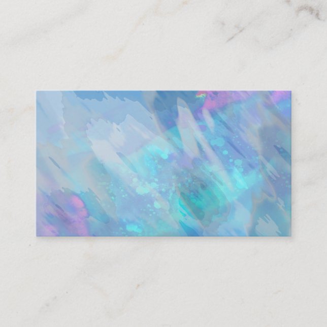 business card template blue watercolor abstract (Front)