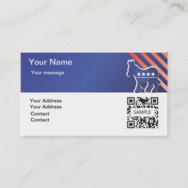 Business Card Template Democratic Donkey 2 (Front)