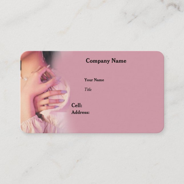 Business Card TEMPLATE  FOR NAILS (Front)