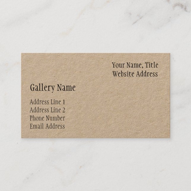 Business Card Template (Kraft Finish) (Front)