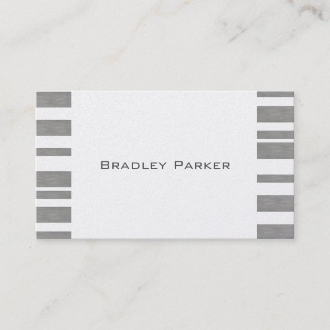 business card template modern chic on silver card (Front)