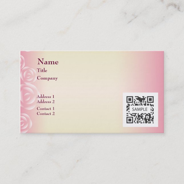 Business Card Template Pink Rose (Front)