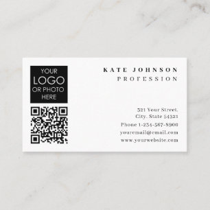 Business Card Template Plain White Generic Logo
