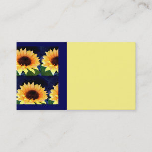 business card template sunflower art on yellow