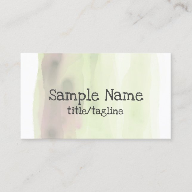 business card template watercolor abstract art (Front)