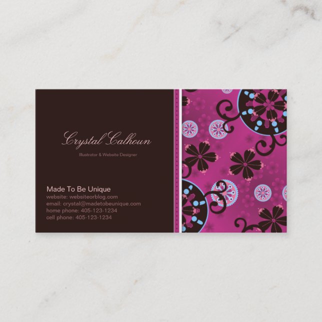 Business Card Template - Whimsical / Fun (Front)