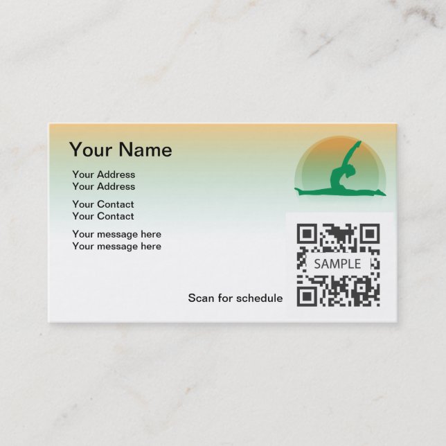 Business Card Template Yoga (Front)